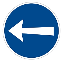 Dopravní značka Přikázaný směr jízdy vlevo, 700 mm